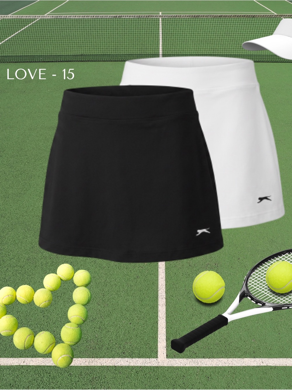 Slazenger Black & White Tennis Skirt Bundle - Size XS